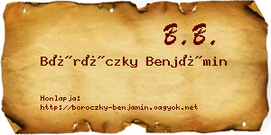 Böröczky Benjámin névjegykártya