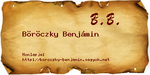 Böröczky Benjámin névjegykártya