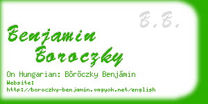 benjamin boroczky business card